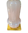 A pair of large large lavender and green Murano opaline lamps by Cenedese