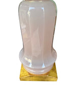 A pair of large large lavender and green Murano opaline lamps by Cenedese