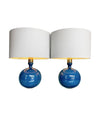 A pair of Mid Century Italian Ceramic and brass lamps - Mid Century Lighting