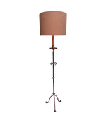 Mid century floor lamp Spanish wrought iron with bespoke linen shade - Mid Century Lighting