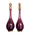 Pair of Italian Purple Murano Glass teardrop shaped lamps - Ed Butcher Antique Shop London