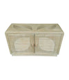 An Italian 1970s pencil reed bamboo, two doors, cabinet by Vivai Del Sud