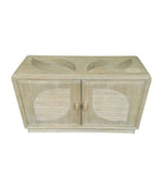 An Italian 1970s pencil reed bamboo, two doors, cabinet by Vivai Del Sud