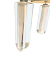 A pair of 1960s Orrefors heavy glass lamps with white glass core and nickel fittings