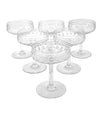 A set of six 1940s Val Saint Lambert "Cordoba" crystal cocktail / champagne coupes