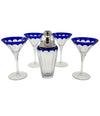 A Faberge crystal "Grand Duke" cocktail set with silver plated cocktail shaker and 4 glasses