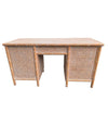 A 1980s colonial style carved wood and rattan desk by Roche Bobois