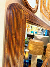 A large landscape or portrait 1970s bamboo mirror
