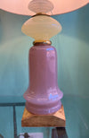 A pair of large large lavender and green Murano opaline lamps by Cenedese