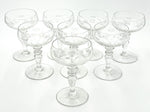 Eight 1930s Val St Lambert Crystal glasses with etched fern design