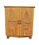 Mid Century bamboo cabinet French Riviera split cane by Audoux and Minet - Mid Century Furniture London