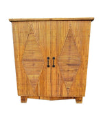 Mid Century bamboo cabinet French Riviera split cane by Audoux and Minet - Mid Century Furniture London