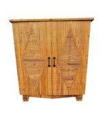 Mid Century bamboo cabinet French Riviera split cane by Audoux and Minet - Mid Century Furniture London