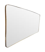 Mid Century mirror Italian brass framed 1950s with curved corners