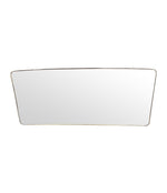 Mid Century mirror Italian brass framed 1950s with curved corners
