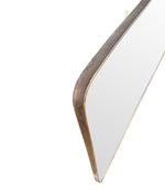 Mid Century mirror Italian brass framed 1950s with curved corners