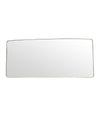 Mid Century mirror Italian brass framed 1950s with curved corners