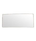 Mid Century mirror Italian brass framed 1950s with curved corners
