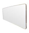 Mid Century mirror Italian brass framed 1950s with curved corners