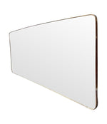 Mid Century mirror Italian brass framed 1950s with curved corners