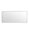 Mid Century mirror Italian brass framed 1950s with curved corners