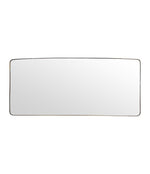 Mid Century mirror Italian brass framed 1950s with curved corners
