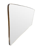 Mid Century mirror Italian brass framed 1950s with curved corners