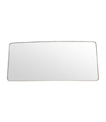 Mid Century mirror Italian brass framed 1950s with curved corners