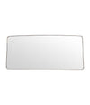 Mid Century mirror Italian brass framed 1950s with curved corners
