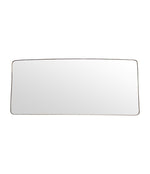 Mid Century mirror Italian brass framed 1950s with curved corners