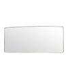 Mid Century mirror Italian brass framed 1950s with curved corners