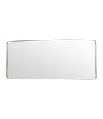 Mid Century mirror Italian brass framed 1950s with curved corners