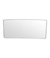 Mid Century mirror Italian brass framed 1950s with curved corners