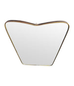 Mid Century mirror brass framed Italian with shaped top - 1950s