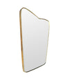 Mid Century mirror brass framed Italian with shaped top - 1950s