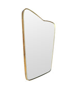 Mid Century mirror brass framed Italian with shaped top - 1950s