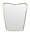 Mid Century mirror brass framed Italian with shaped top - 1950s
