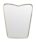 Mid Century mirror brass framed Italian with shaped top - 1950s