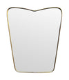 Mid Century mirror brass framed Italian with shaped top - 1950s