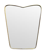 Mid Century mirror brass framed Italian with shaped top - 1950s