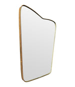 Mid Century mirror brass framed Italian with shaped top - 1950s