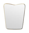 Mid Century mirror brass framed Italian with shaped top - 1950s