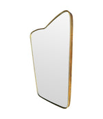 Mid Century mirror brass framed Italian with shaped top - 1950s