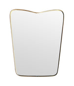 Mid Century mirror brass framed Italian with shaped top - 1950s