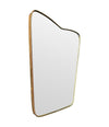 Mid Century mirror brass framed Italian with shaped top - 1950s