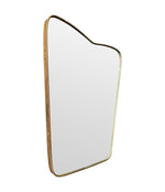 Mid Century mirror brass framed Italian with shaped top - 1950s