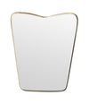 Mid Century mirror brass framed Italian with shaped top - 1950s