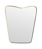 Mid Century mirror brass framed Italian with shaped top - 1950s