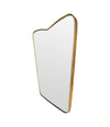 Mid Century mirror brass framed Italian with shaped top - 1950s