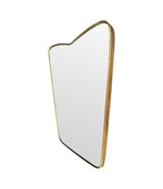 Mid Century mirror brass framed Italian with shaped top - 1950s